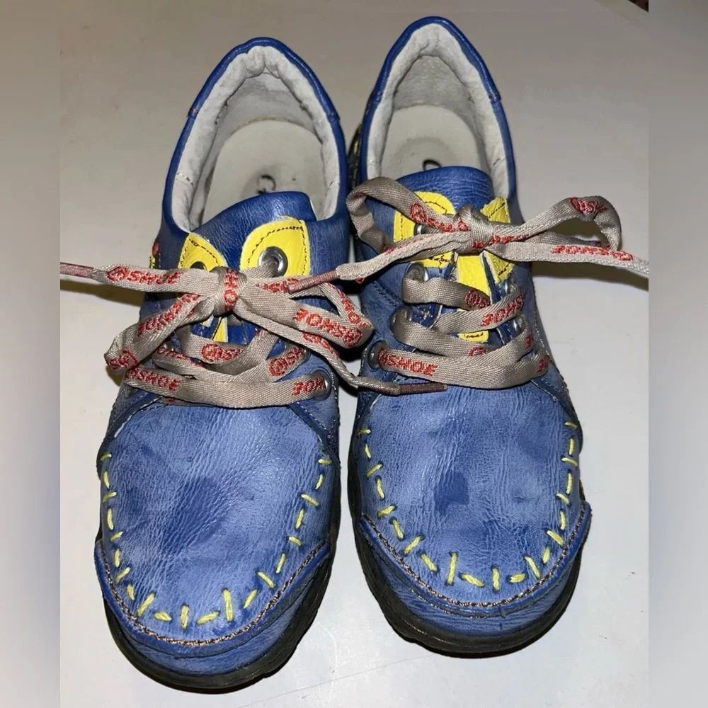 Original TMA TIME Sneakers Womens EUR 39 US 8.5 Blue Yellow Walking Tennis Shoes